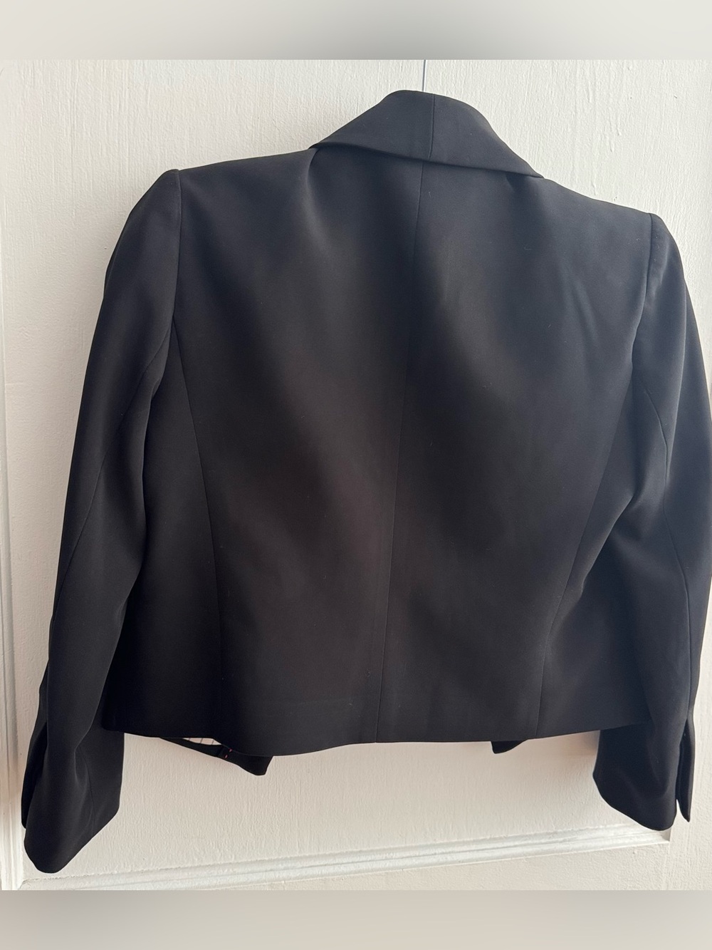 Alice + Olivia Black Employed Cropped Open-Front Blazer Size Small Petite - Picture 2 of 9